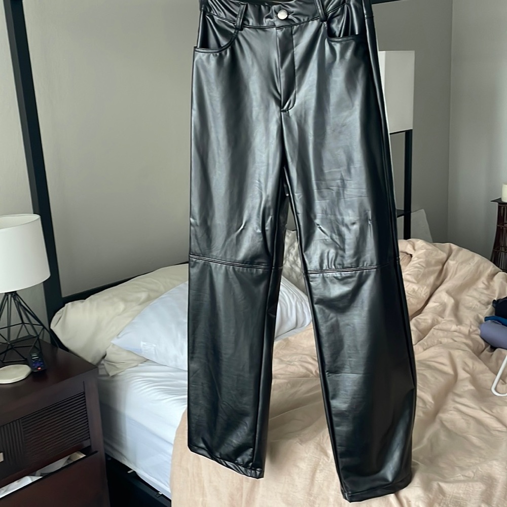 Black leather pants
